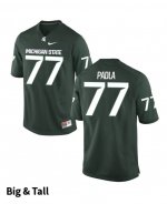 Men's Michigan State Spartans NCAA #77 Nick Padla Green Authentic Nike Big & Tall Stitched College Football Jersey DQ32P52RS